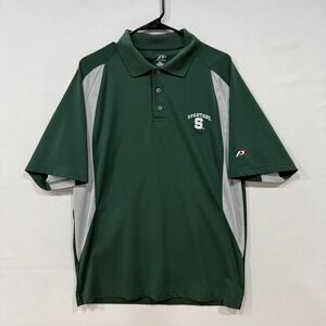 Pro Player Spartans Polo Shirt Men's M Green Gray‎ Athletic Team Logo